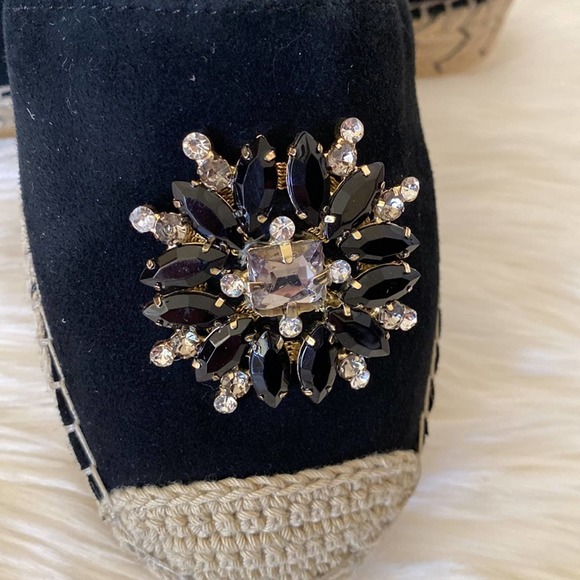 Karl Lagerfeld Paris Anja Espadrille Flats Black 9M - Picture 9 of 12